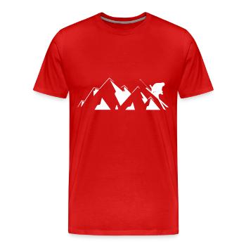 Mountain - Skiing - (13) - Men's Premium Organic T-Shirt - red - Front - Damien (186cm)