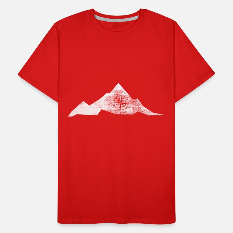 Kompass - Berg - (2) Männer Premium Bio T-Shirt