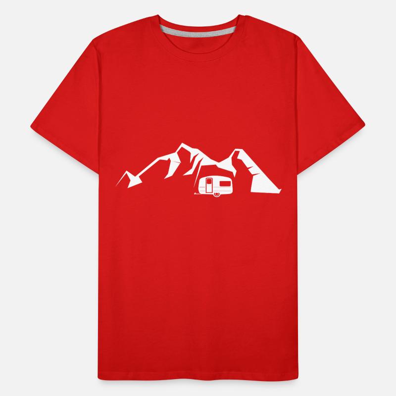 Berg - Camping Wohnwagen - (9) Männer Premium Bio T-Shirt