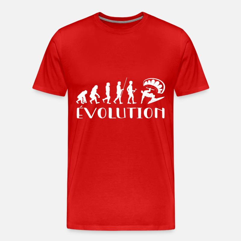 Évolution Du Singe Au surfeur - T-shirt bio Premium Homme - rouge
