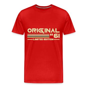 1961 - Men's Premium Organic T-Shirt - red - Front - Damien (186cm)