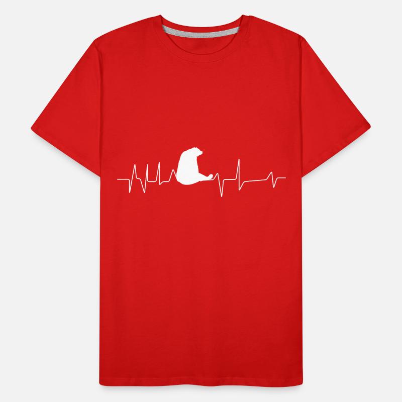 Heartbeat - Bear - (2) Men's Premium Organic T-Shirt