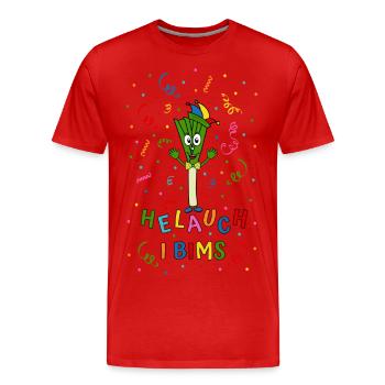 Lauch Helauch I Bims - Männer Premium Bio T-Shirt - Rot - Vorne - Damien (186cm)