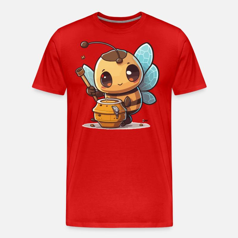 Honigbiene - Männer Premium Bio T-Shirt - Rot