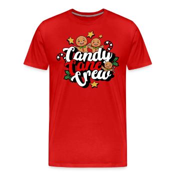 Candy Cane Crew Christmas Gingerbread Man - Men's Premium Organic T-Shirt - red - Front - Damien (186cm)