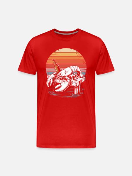 Hummer und Bier - Männer Premium Bio T-Shirt - Rot
