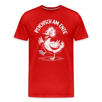 Psychically on the duck - Men's Premium Organic T-Shirt - red - Front - Damien (186cm)