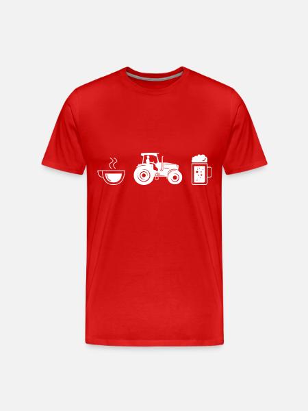 Coffee beer and agriculture - - Men's Premium Organic T-Shirt - red