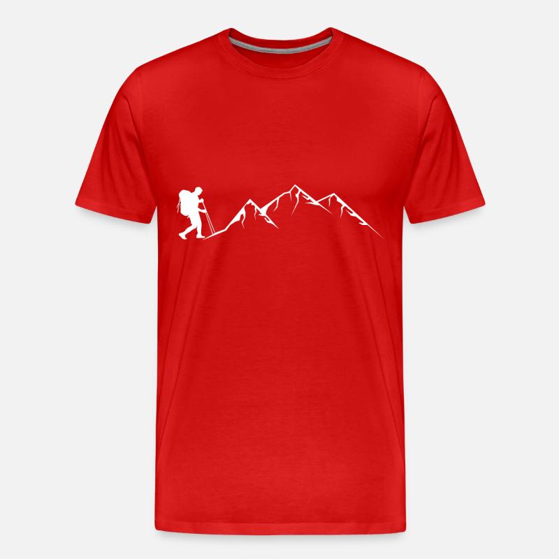 Berg - Wandern - (5) - Männer Premium Bio T-Shirt - Rot