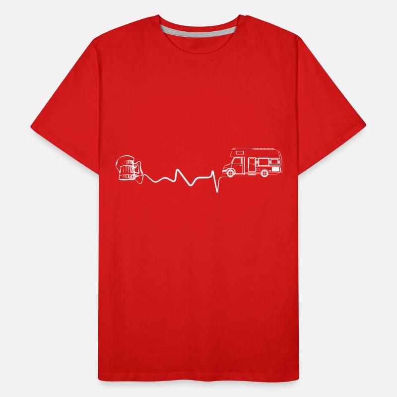 Heart palpitations - Beer - Camping Van - (4) Men's Premium Organic T-Shirt