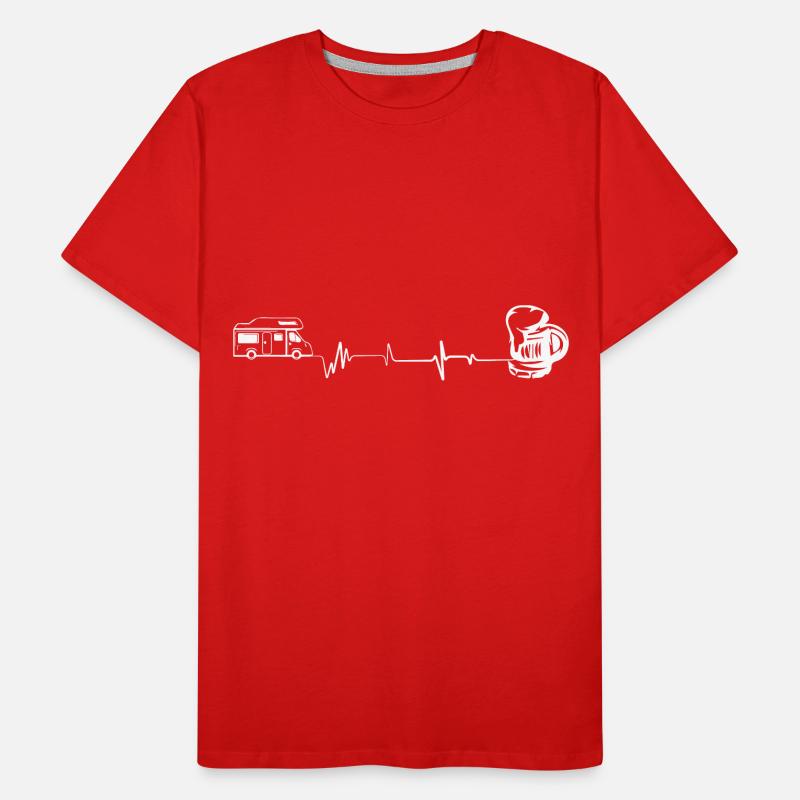 Heart palpitations - Beer - Camping Van - (5) Men's Premium Organic T-Shirt