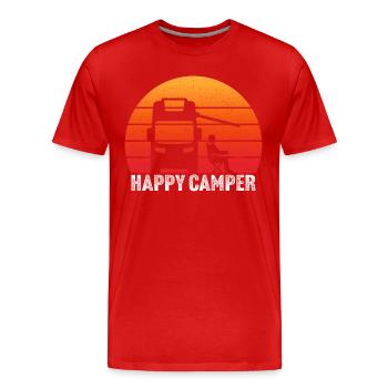 retro sunset happy camper camping car camping - Men's Premium Organic T-Shirt - red - Front - Damien (186cm)