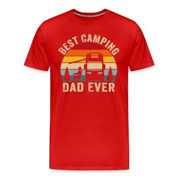 best camping dad ever t-shirt camping papa - T-shirt bio Premium Homme - rouge - Devant - Damien (186cm)