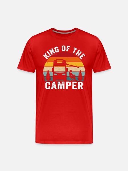Kongen af camper sjov camper t-shirt camping - Herre Premium T-shirt økologisk - rød