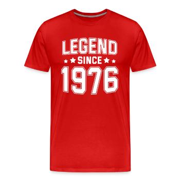 Legend since 1976 - Men's Premium Organic T-Shirt - red - Front - Damien (186cm)