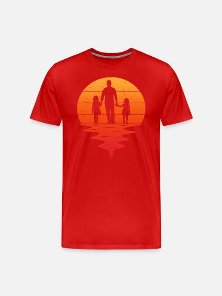 Far til to døtre giver far døtre - Herre Premium T-shirt økologisk - rød