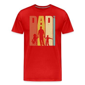 Papa 3 Kinder stolzer Vater 3 Kinder dreifacher Vater - Männer Premium Bio T-Shirt - Rot - Vorne - Damien (186cm)