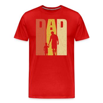 retro dad and son - Men's Premium Organic T-Shirt - red - Front - Damien (186cm)