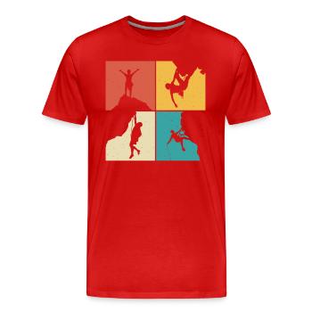 mountain rock climbing - T-shirt bio Premium Homme - rouge - Devant - Damien (186cm)