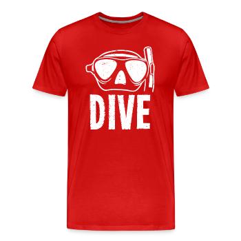 Tauch-T-Shirt Taucher - Männer Premium Bio T-Shirt - Rot - Vorne - Damien (186cm)