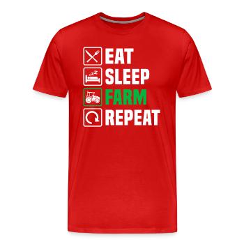 T-Shirt Landwirtschaft Geschenk Landwirt - Männer Premium Bio T-Shirt - Rot - Vorne - Damien (186cm)