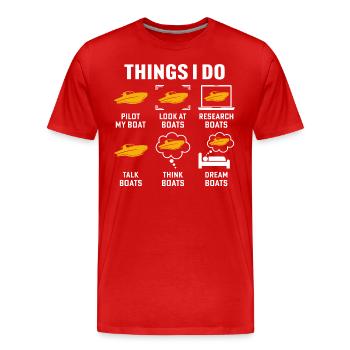 Dinge, die ich tue Pilot My Boat T-Shirt Captain Boat - Männer Premium Bio T-Shirt - Rot - Vorne - Damien (186cm)