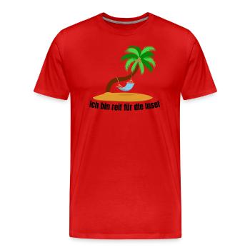 I'm ripe for the island, Lonely Island Palm - Men's Premium Organic T-Shirt - red - Front - Damien (186cm)