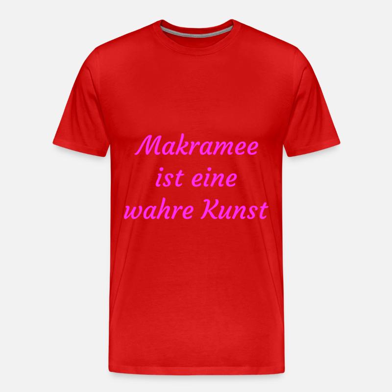 Makramee - Männer Premium Bio T-Shirt - Rot