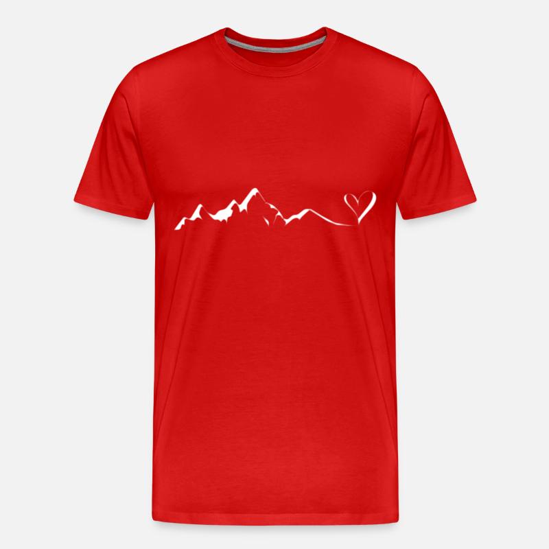 Herz - Berg - (7) - Männer Premium Bio T-Shirt - Rot