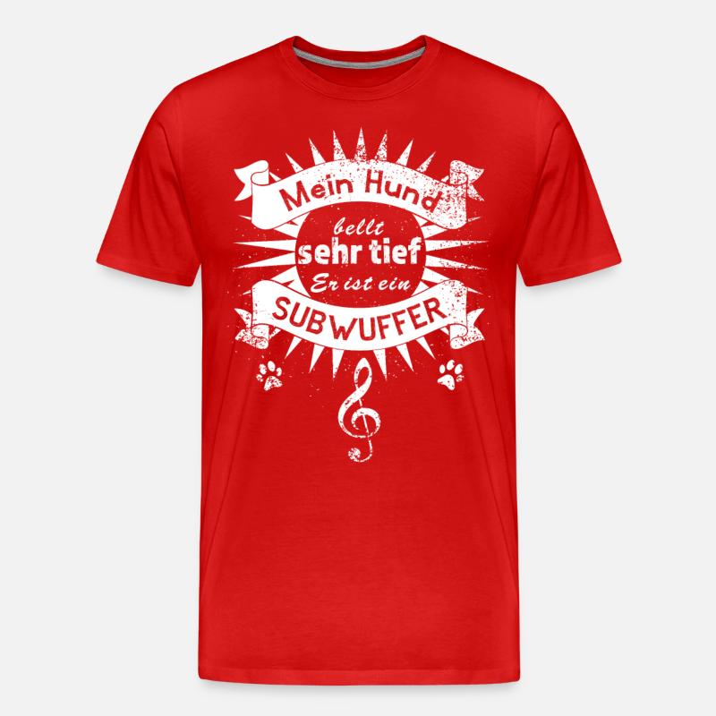 Subwuffer - Männer Premium Bio T-Shirt - Rot
