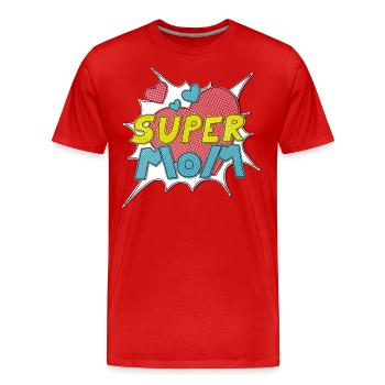 Muttertag supermom Super Mom beste Mutter Comic - Männer Premium Bio T-Shirt - Rot - Vorne - Damien (186cm)