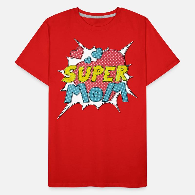 Muttertag supermom Super Mom beste Mutter Comic Männer Premium Bio T-Shirt