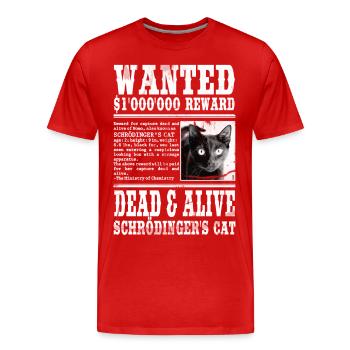 Wanted: Schrödinger's Cat - Dead & Alive - Männer Premium Bio T-Shirt - Rot - Vorne - Damien (186cm)