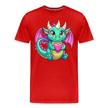 Dragon coloré - T-shirt bio Premium Homme - rouge - Devant - Damien (186cm)