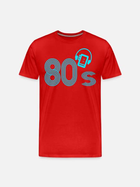 80's - Men's Premium Organic T-Shirt - red