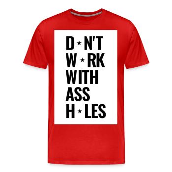 Travailler au bureau n’est pas toujours amusant - T-shirt bio Premium Homme - rouge - Devant - Damien (186cm)