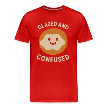 Glazed and Confused - Men's Premium Organic T-Shirt - red - Front - Damien (186cm)