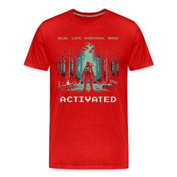 Real Life Survival Mode Activated Saying - Men's Premium Organic T-Shirt - red - Front - Damien (186cm)