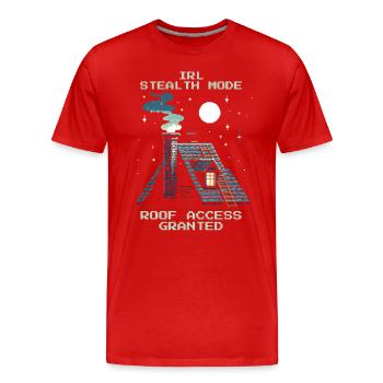 Chimney Sweep Stealth Roof Access Retro Pixel - Men's Premium Organic T-Shirt - red - Front - Damien (186cm)