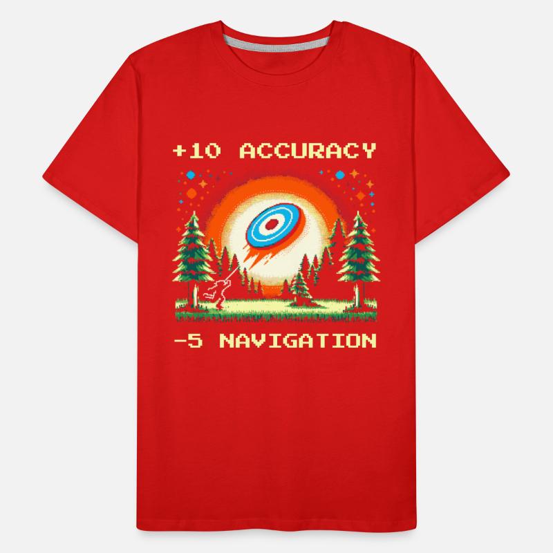 +10 de précision | Technique de disc golf Objectifs de la trajectoire de vol T-shirt bio Premium Homme
