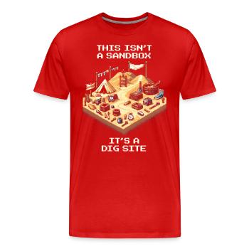 Not a sandbox game | Archaeology Excavation Site - Men's Premium Organic T-Shirt - red - Front - Damien (186cm)