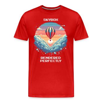 Skybox perfekt gerendert | Himmel Ballonfahrt - Männer Premium Bio T-Shirt - Rot - Vorne - Damien (186cm)