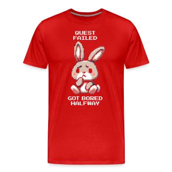 Tâche abandonnée | TDAH : affaiblissement de l’ennui - T-shirt bio Premium Homme - rouge - Devant - Damien (186cm)