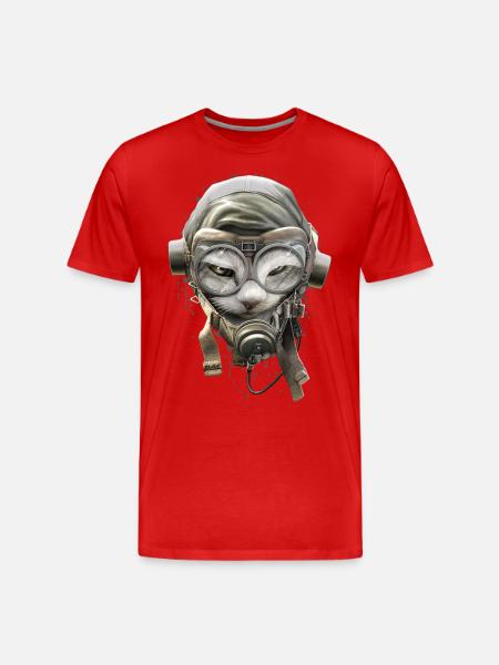 PILOTCAT (Splashes) - Men's Premium Organic T-Shirt - red
