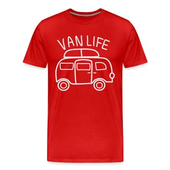 Liberté et aventure : la vie en camping - T-shirt bio Premium Homme - rouge - Devant - Damien (186cm)
