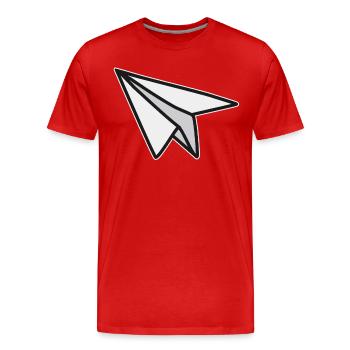 Légèreté et liberté avion en papier - T-shirt bio Premium Homme - rouge - Devant - Damien (186cm)