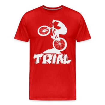 Bike Trial - bicycle - Men's Premium Organic T-Shirt - red - Front - Damien (186cm)