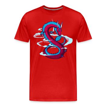 Dragon - Men's Premium Organic T-Shirt - red - Front - Damien (186cm)
