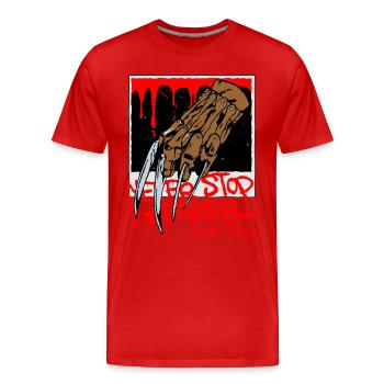 N’arrêtez jamais de rêver - mauvais rêve - T-shirt bio Premium Homme - rouge - Devant - Damien (186cm)