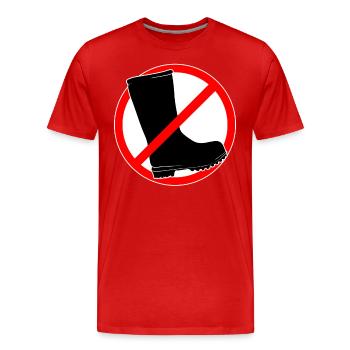 Gummistiefel verboten - Garten und Gartenarbeit - Männer Premium Bio T-Shirt - Rot - Vorne - Damien (186cm)
